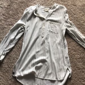 Striped button down tunic